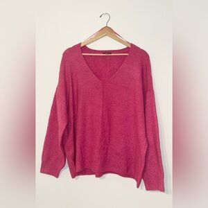 Vince Camuto Pink V Neck Sweater